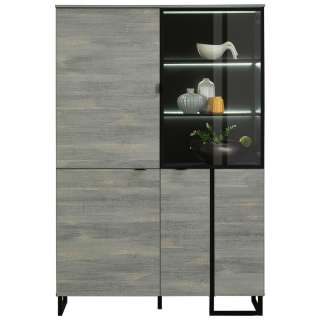VITRINE Grau, Schwarz