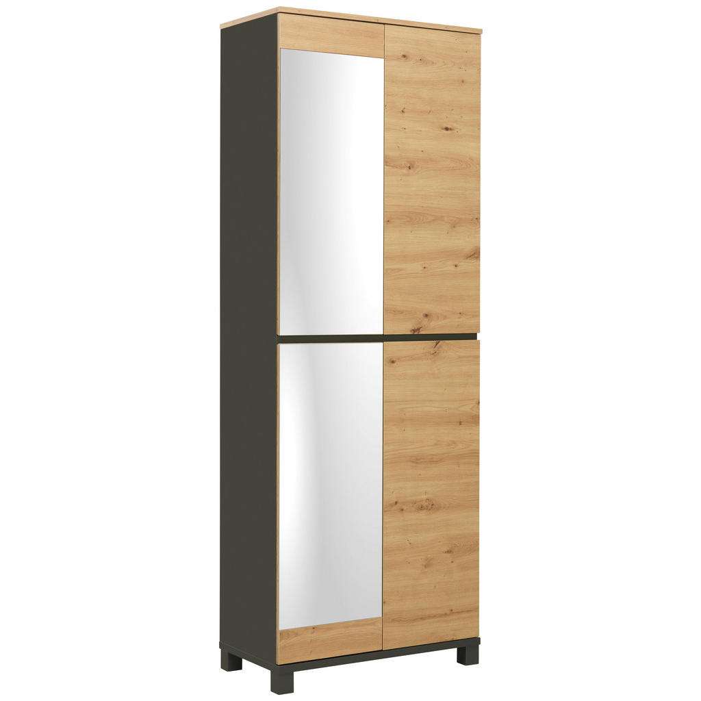 GARDEROBENSCHRANK Anthrazit, Eichefarben