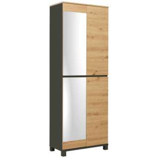 GARDEROBENSCHRANK Anthrazit, Eichefarben