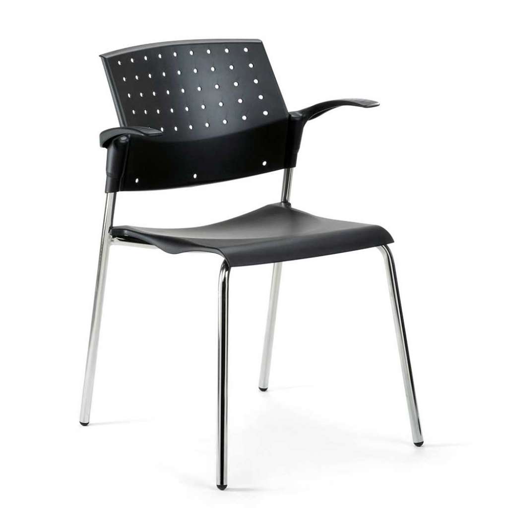 Armlehnenstuhl in Schwarz Kunststoff Made in Germany