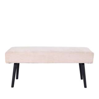 Schlafzimmerbank in Beige Cordstoff 100 cm breit