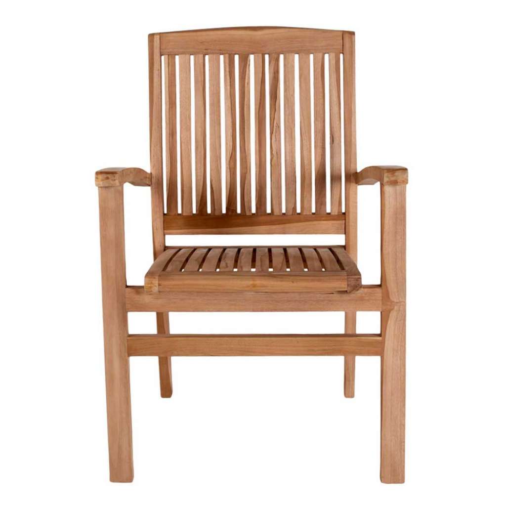 Outdoor Stühle aus Teak Massivholz Armlehnen (2er Set)