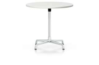 Vitra - Eames Side Table ∅80cm, Melamin weiß, Ausleger und Standrohr chrom - Melamin weiß - indoor