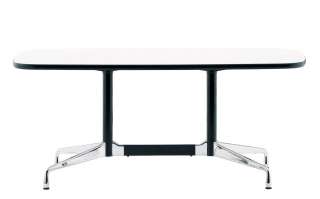 Vitra - Eames Segmented Table Meeting Bootsform, Ausleger und Standrohr chrom - Furnier amerikanischer Nussbaum - indoor