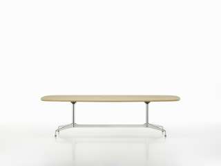 Vitra - Eames Segmented Table Meeting Bootsform, Ausleger poliert, Standrohr basic dark - Furnier Eiche dunkel - indoor