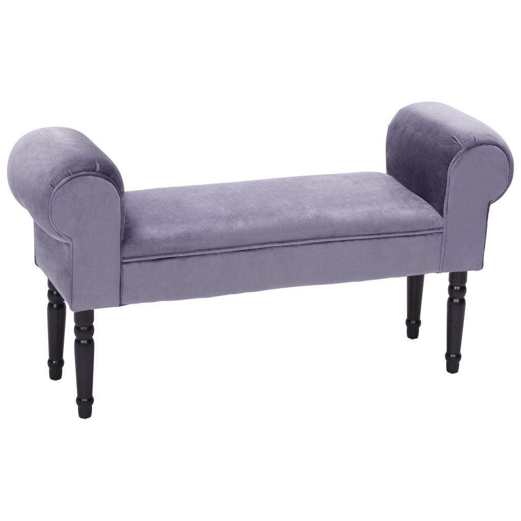 SITZBANK Samt Kiefer massiv Grau, Schwarz