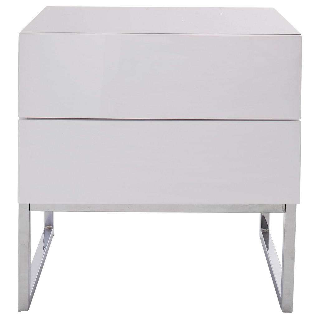 NACHTKÄSTCHEN Weiß, Chromfarben 50/50/40 cm
