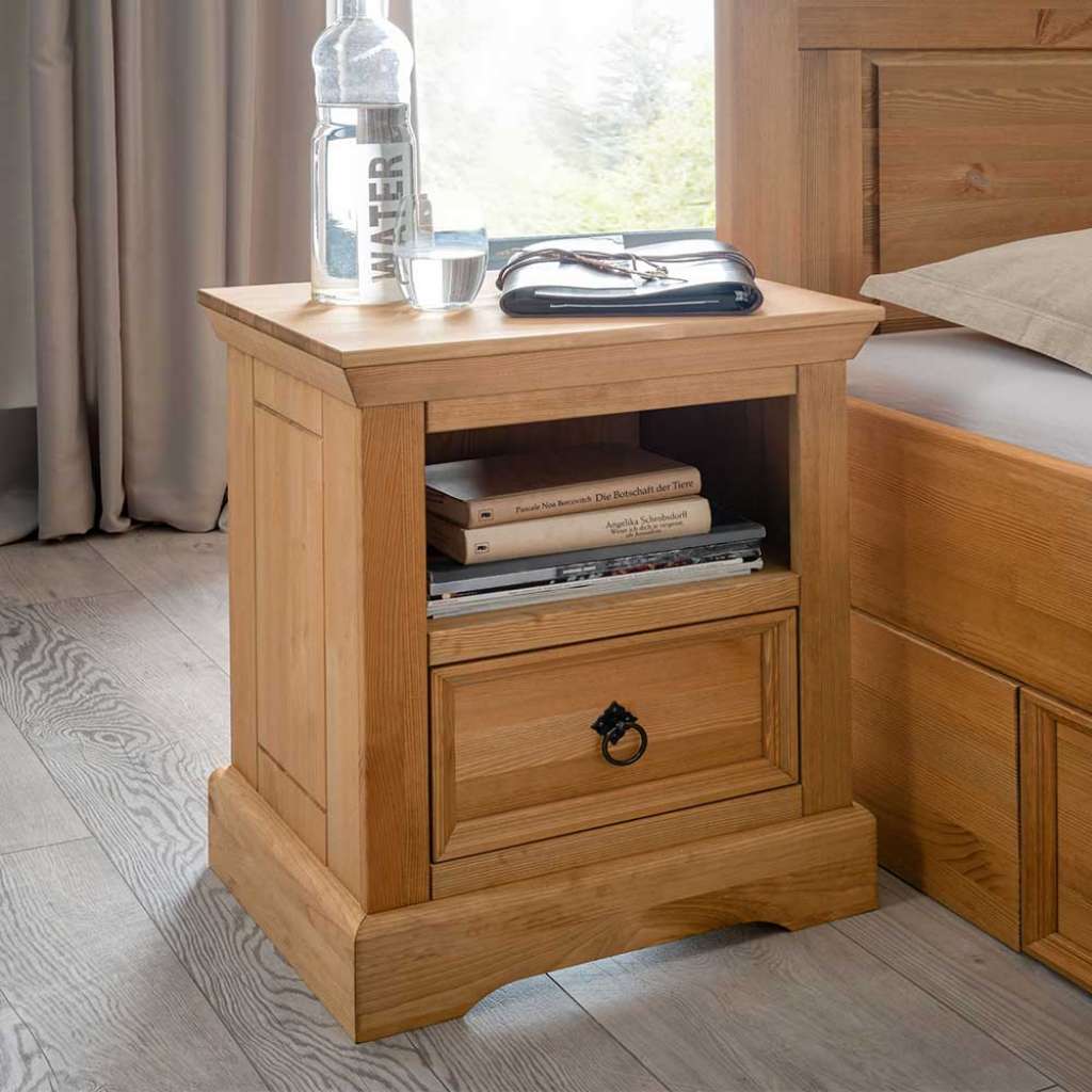 Nachtschrank aus Kiefer Massivholz Landhaus Design