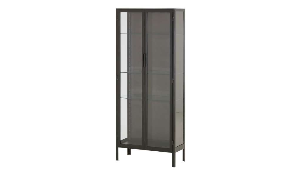 Vitrine  Belfiore ¦ grau ¦ Maße (cm): B: 75 H: 180 T: 35 Kommoden & Sideboards > Vitrinen - Höffner