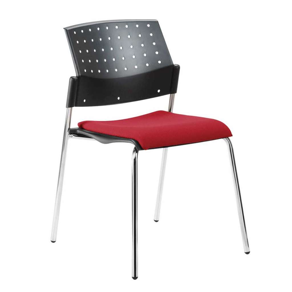 Stapelstuhl in Schwarz und Rot Made in Germany