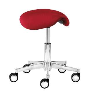 Büro Arbeitshocker in Rot Webstoff Made in Germany
