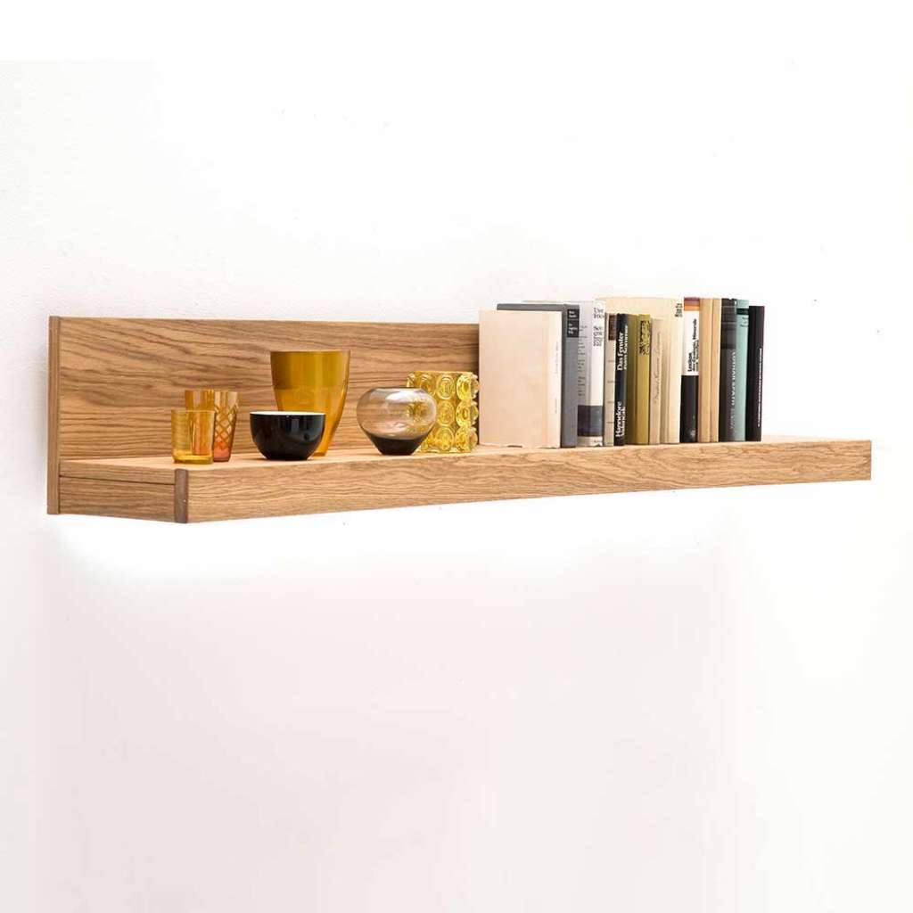 Wandregal aus Wildeiche teilmassiv modern