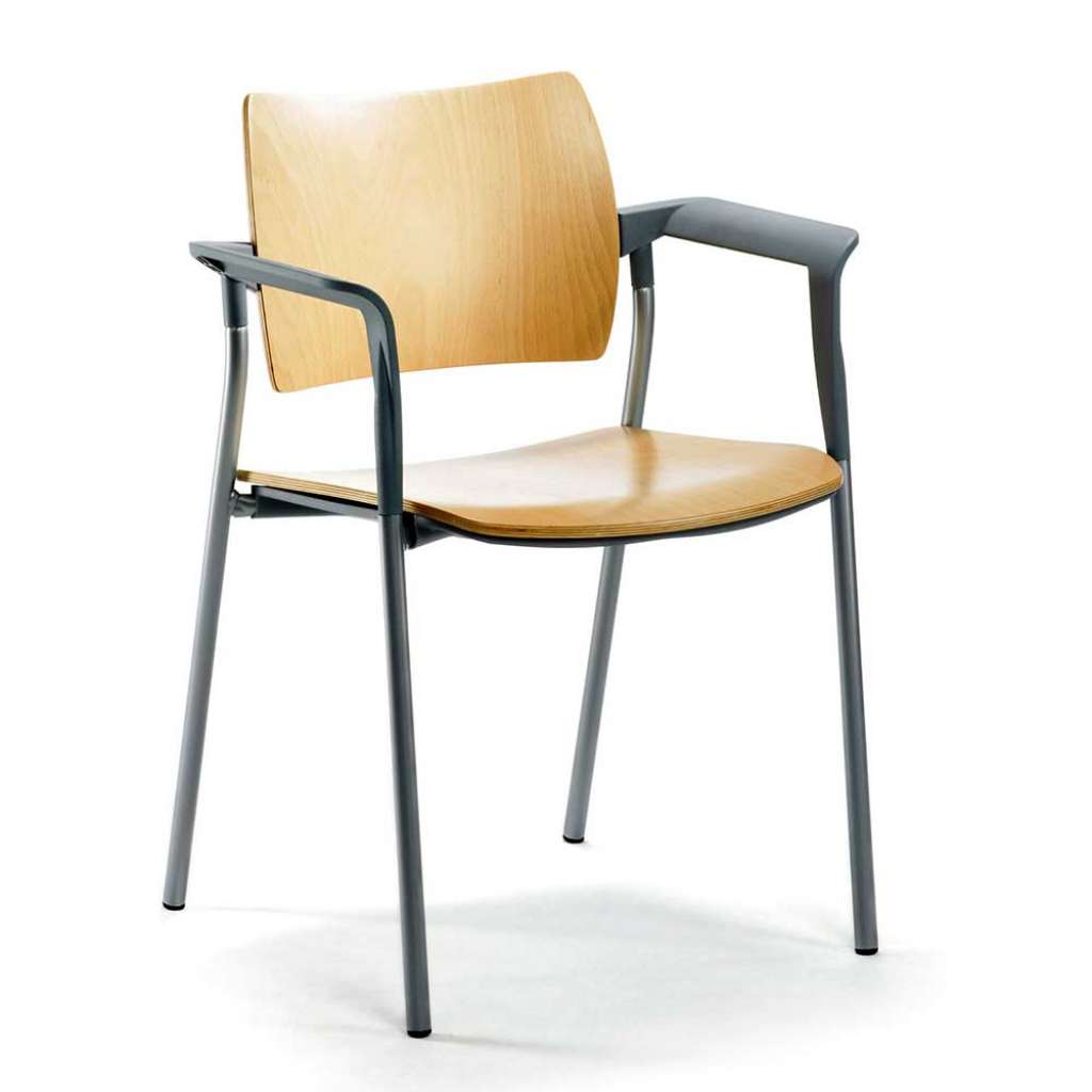 Armlehnstuhl in Buchefarben und Silberfarben Made in Germany