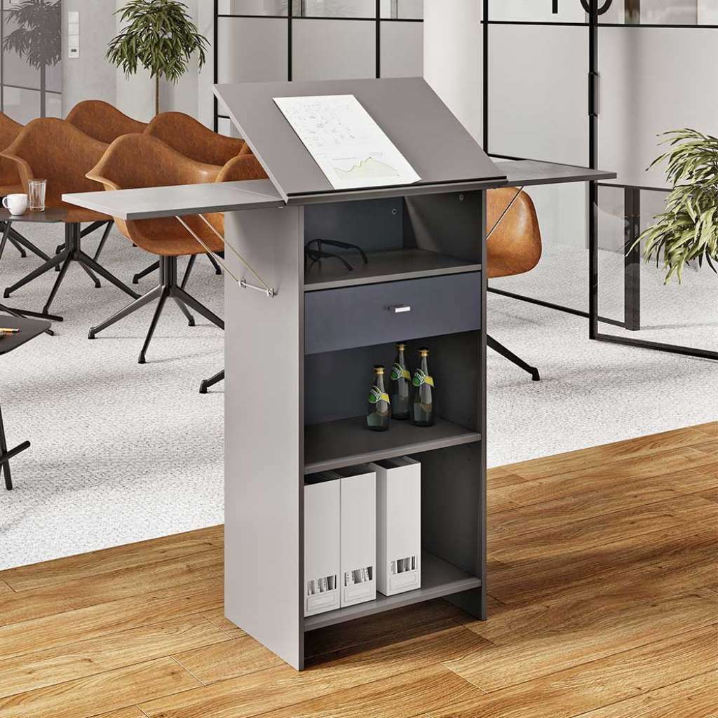 Rednerpult in Beton Grau 140 cm breit