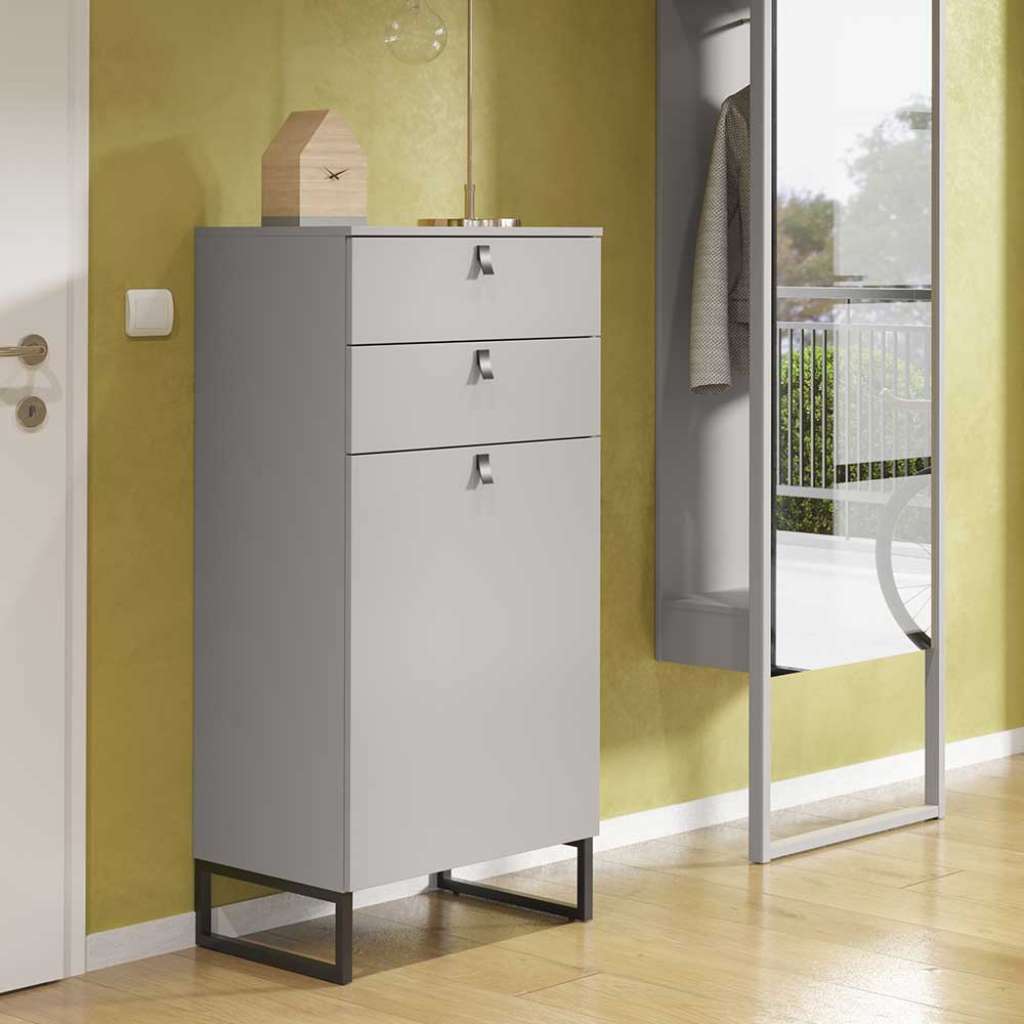 Garderobenschuhschrank in Beton Grau Made in Germany