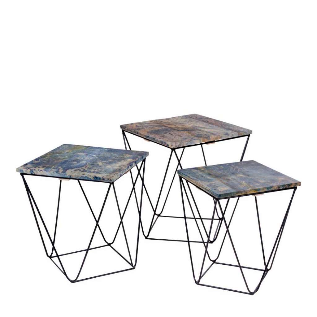 Anstelltisch Set mehrfarbig Loft Design (3-teilig)