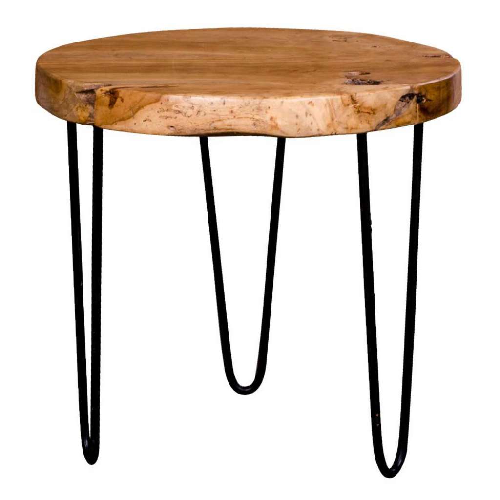 Baumscheibe Beistelltisch aus Teak Massivholz Loft Design