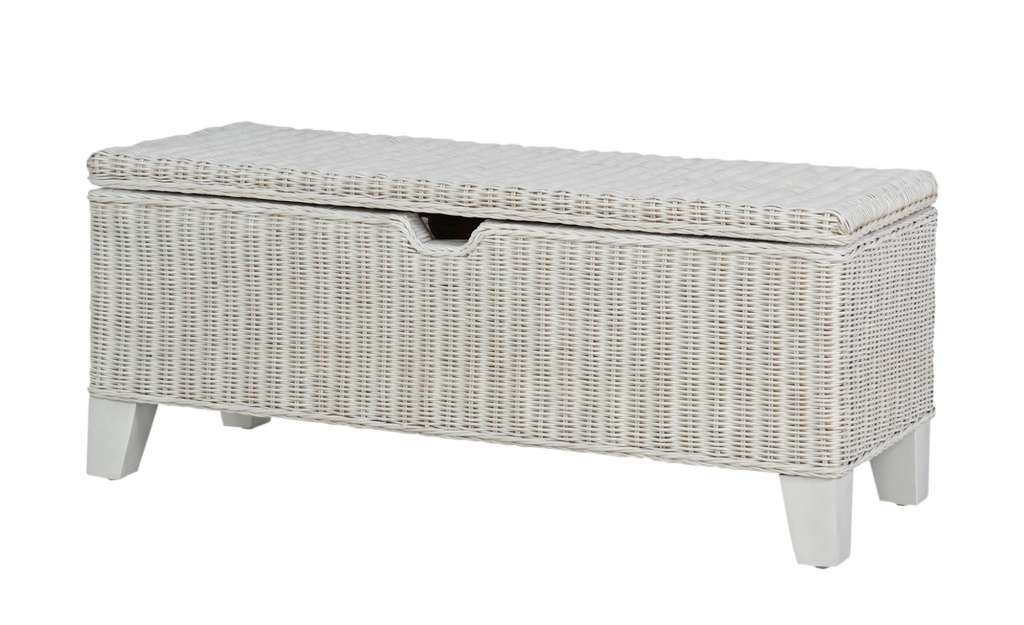 Truhe  Hove ¦ weiß ¦ Rattan ¦ Maße (cm): B: 100 H: 40 T: 40 Aufbewahrung > Truhen & Kisten - Höffner