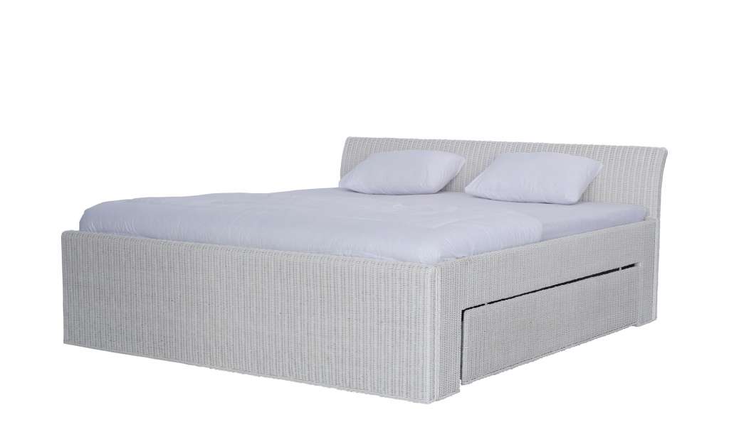 Rattan-Bettgestell  Hove ¦ weiß ¦ Maße (cm): B: 195 H: 85 T: 226 Betten > Futonbetten - Höffner