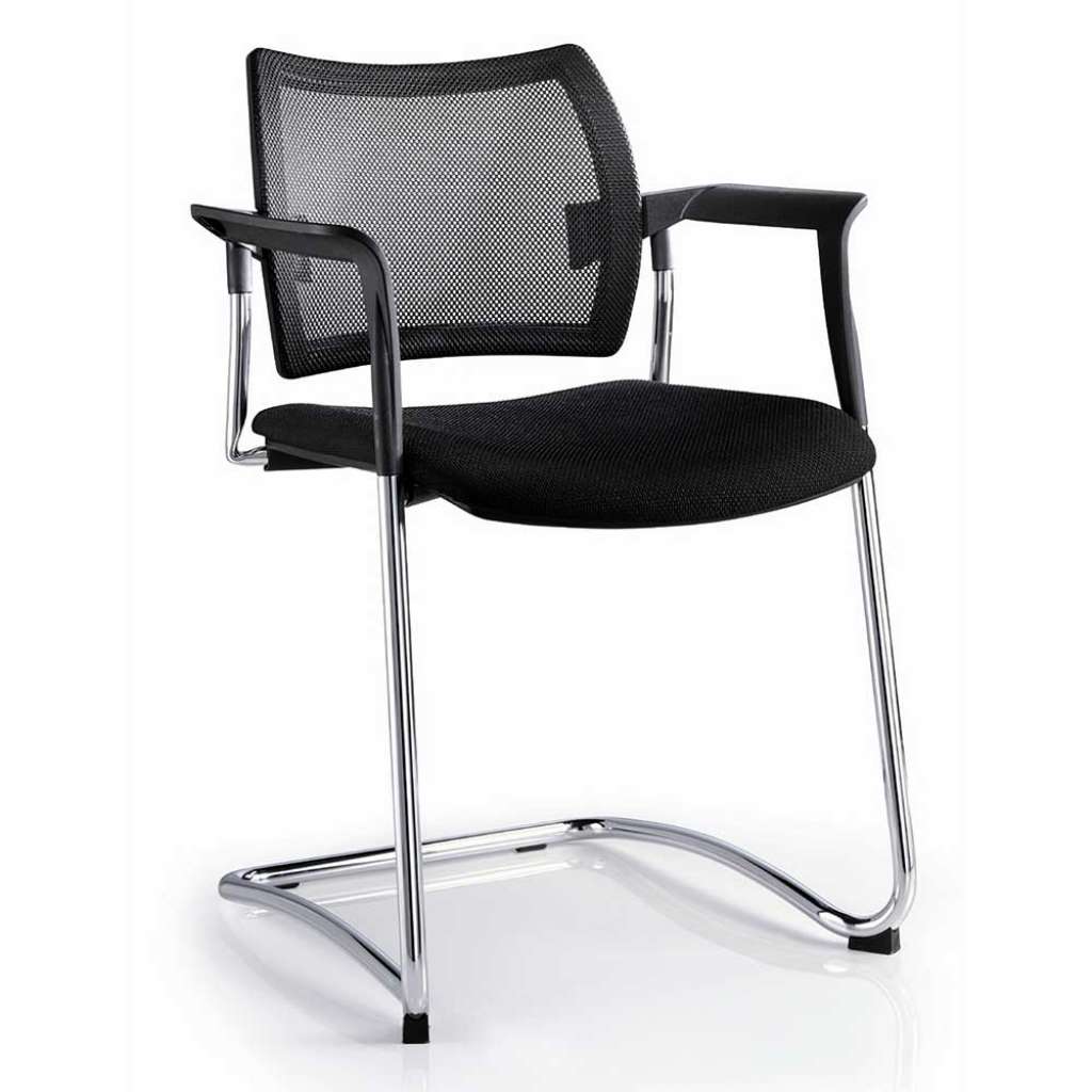 Armlehnen Schwingstuhl in Schwarz Meshrücken