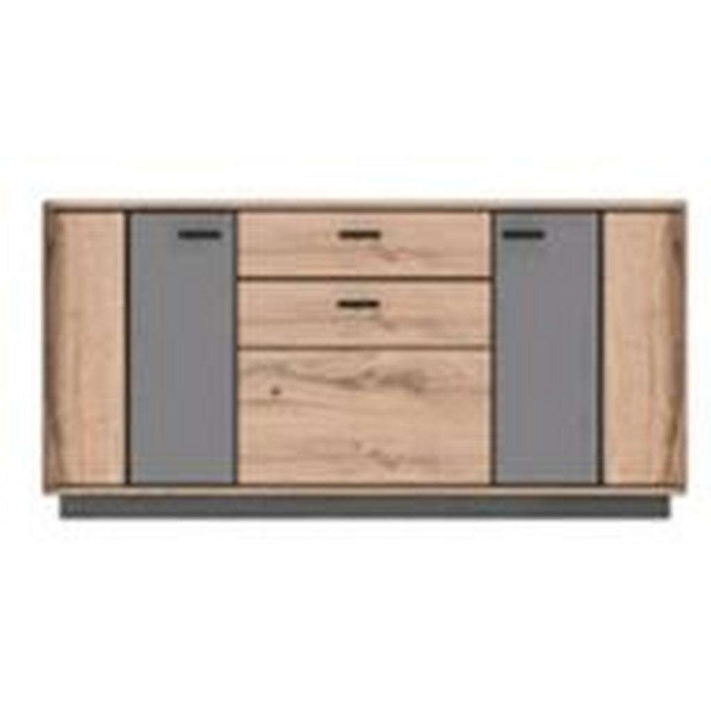 SIDEBOARD tiefgezogen, Melamin Anthrazit, Eichefarben