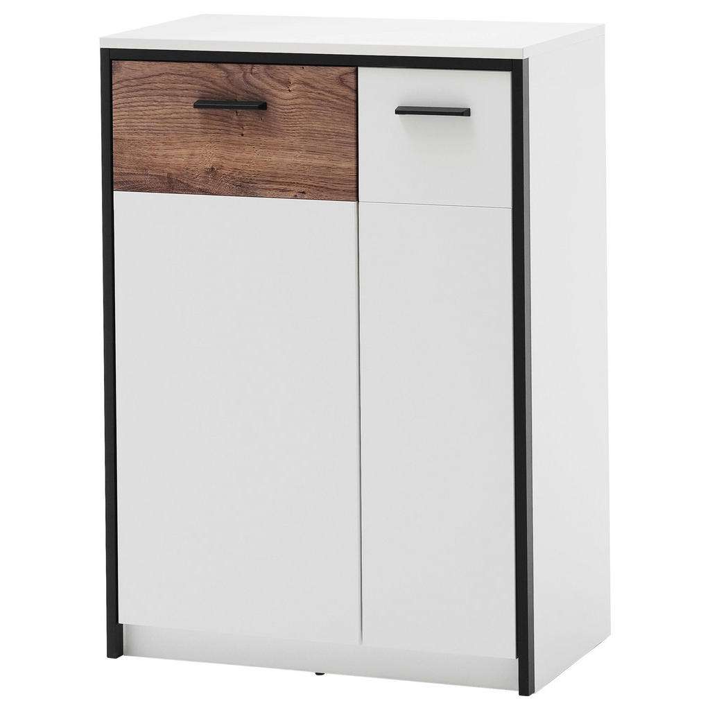 SCHUHSCHRANK Melamin Anthrazit, Weiß, Eichefarben