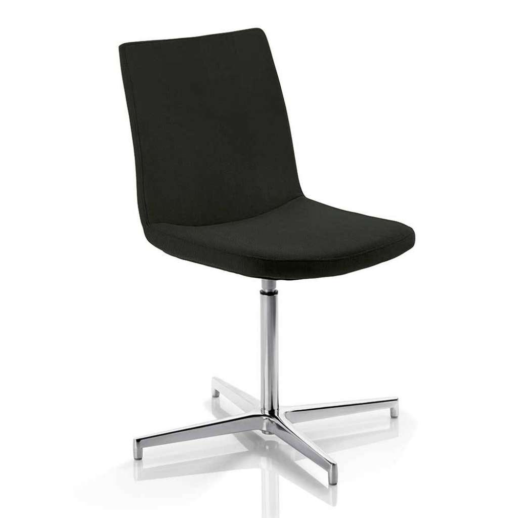 Esszimmer Polsterstuhl in Schwarz Microfaser drehbar