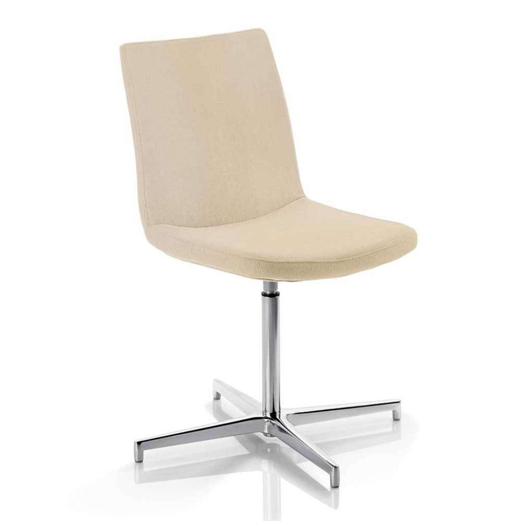 Esstischstuhl in Beige Microfaser drehbar