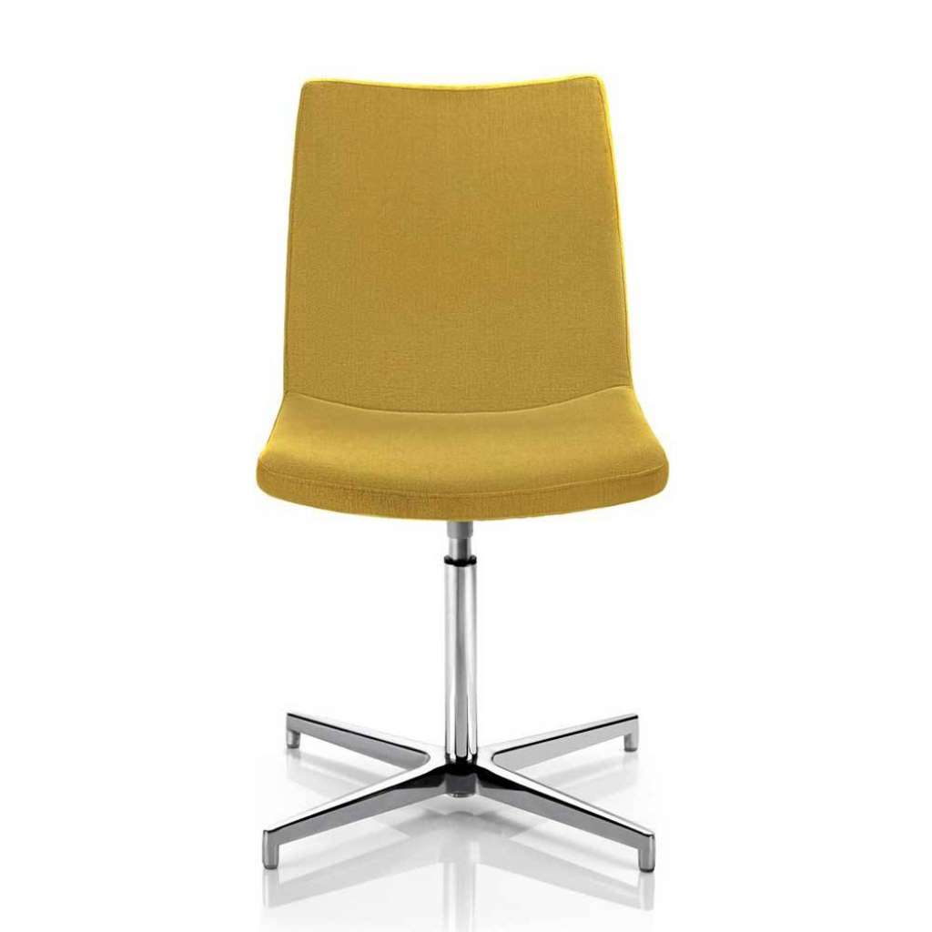 Drehbarer Polsterstuhl in Gelb Webstoff Made in Germany