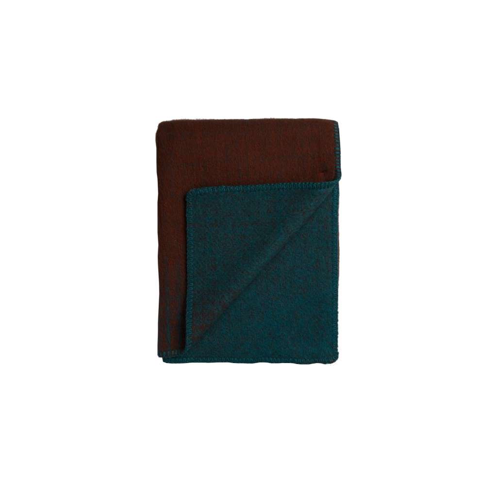 Roros Tweed - Bernadette Decke - rust-turquoise - indoor