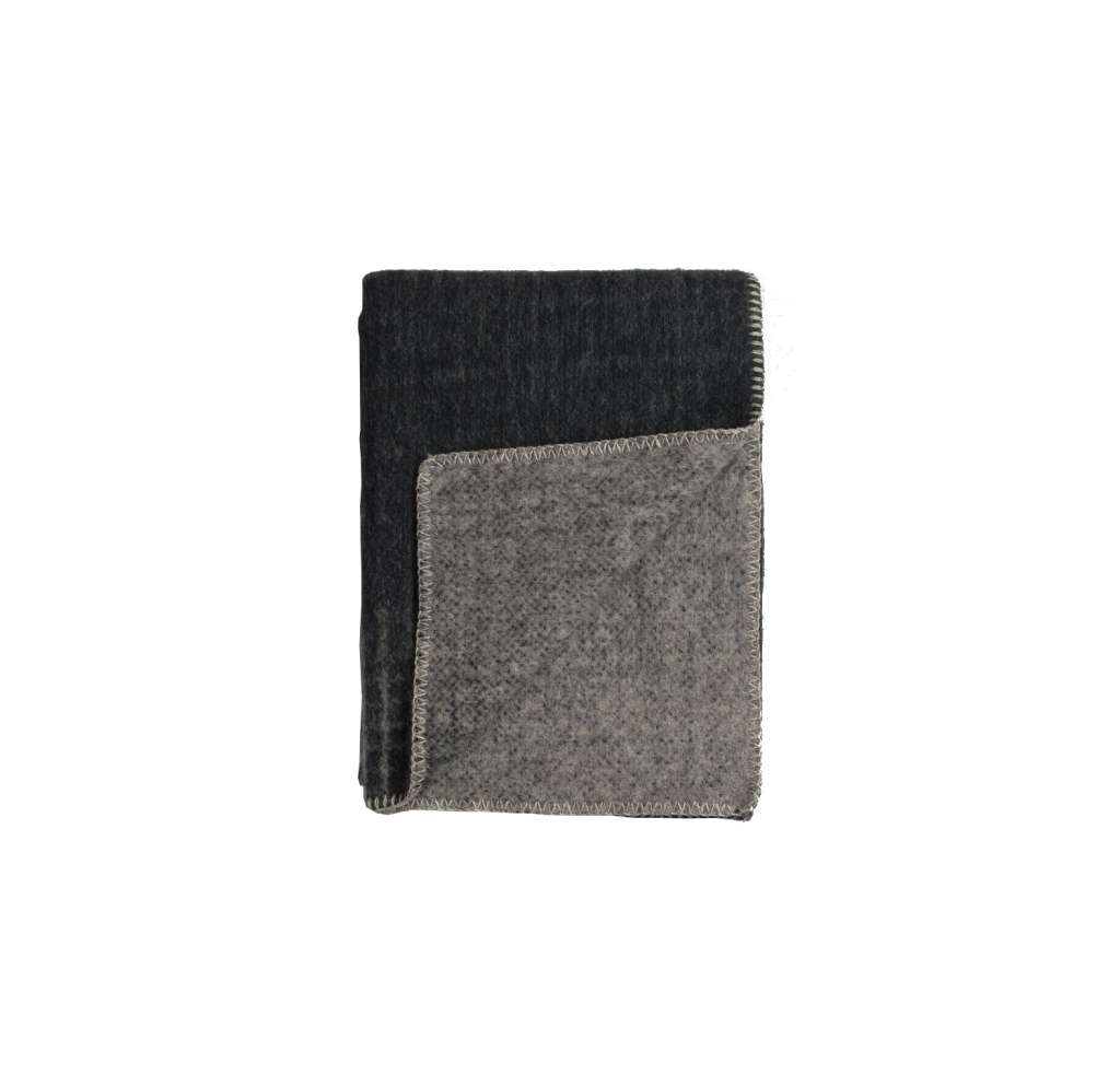 Roros Tweed - Bernadette Decke - dark grey-light grey - indoor