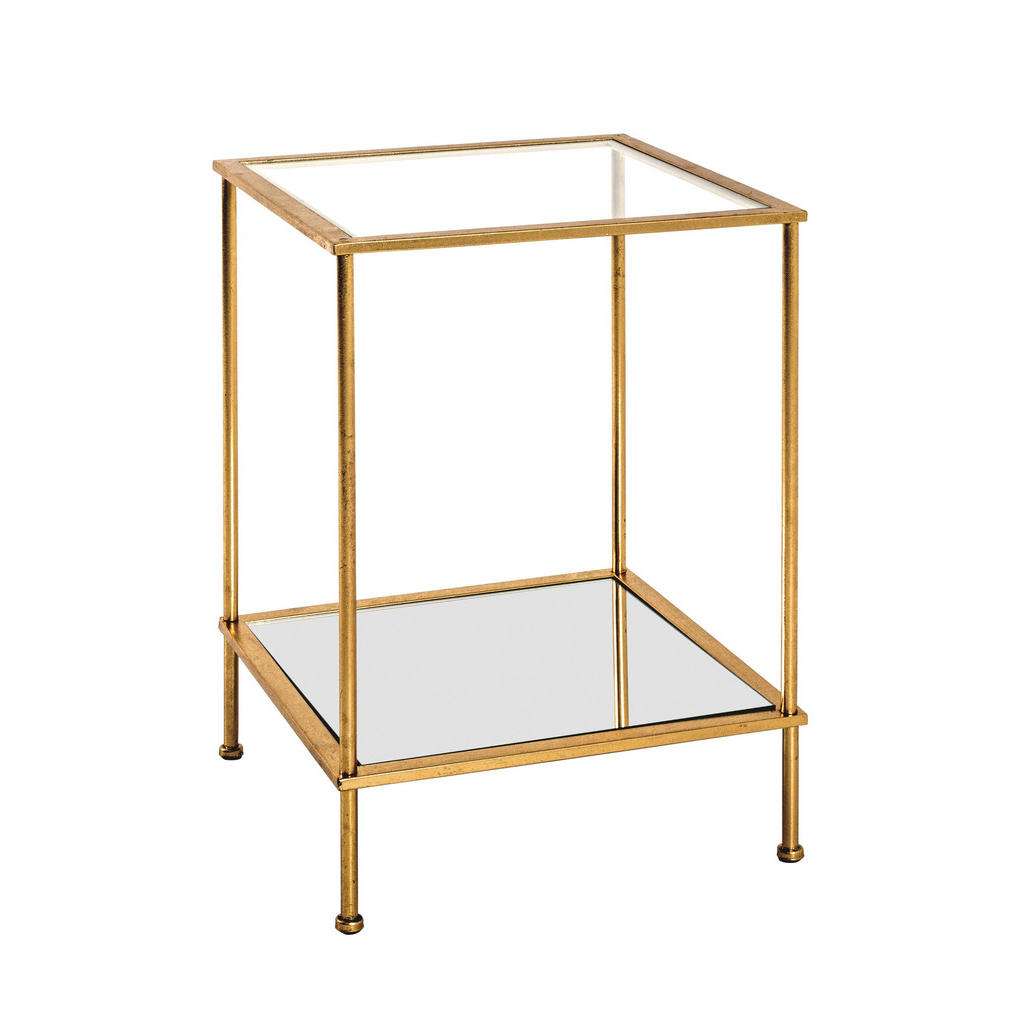BEISTELLTISCH quadratisch Goldfarben