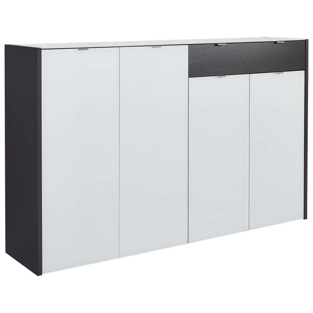 SIDEBOARD melaminharzbeschichtet Graphitfarben, Weiß