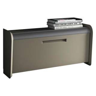 GARDEROBENBANK Taupe, Alufarben