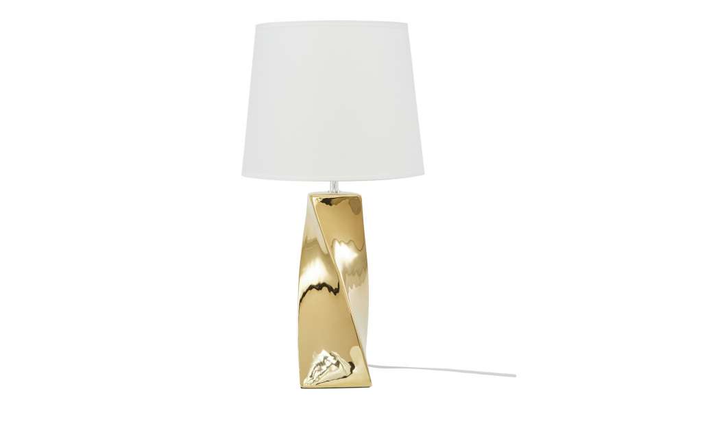 Keramik-Tischleuchte, 1-flammig, goldfarben groß ¦ gold ¦ Maße (cm): H: 68 Ø: 34 Lampen & Leuchten > Innenleuchten > Tischlampen - Höffner