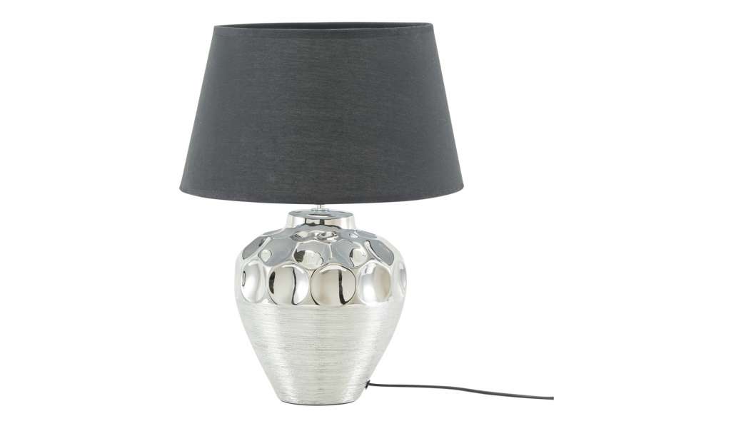 Keramik-Tischleuchte, 1-flammig, silberfarben klein ¦ silber ¦ Maße (cm): H: 40 Ø: 30 Lampen & Leuchten > Innenleuchten > Tischlampen - Höffner