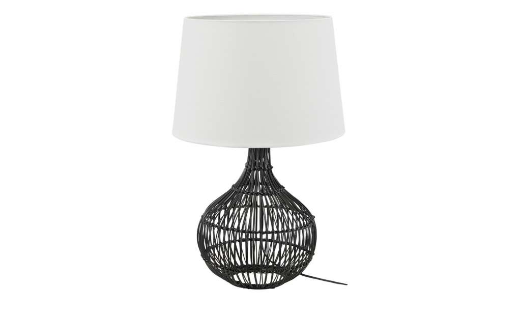 KHG Tischleuchte, 1-flammig, Rattan-schwarz ¦ schwarz ¦ Maße (cm): H: 60 Ø: 38 Lampen & Leuchten > Innenleuchten > Tischlampen - Höffner
