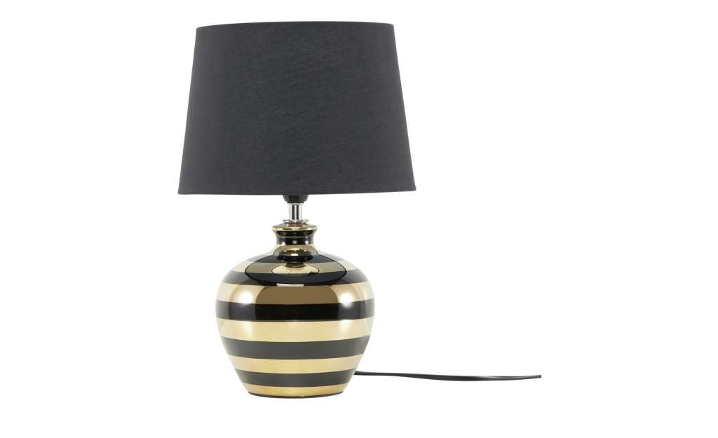 Keramik-Tischleuchte, 1-flammig, schwarz/gold ¦ gold ¦ Maße (cm): H: 20 Ø: 30 Lampen & Leuchten > Innenleuchten > Tischlampen - Höffner