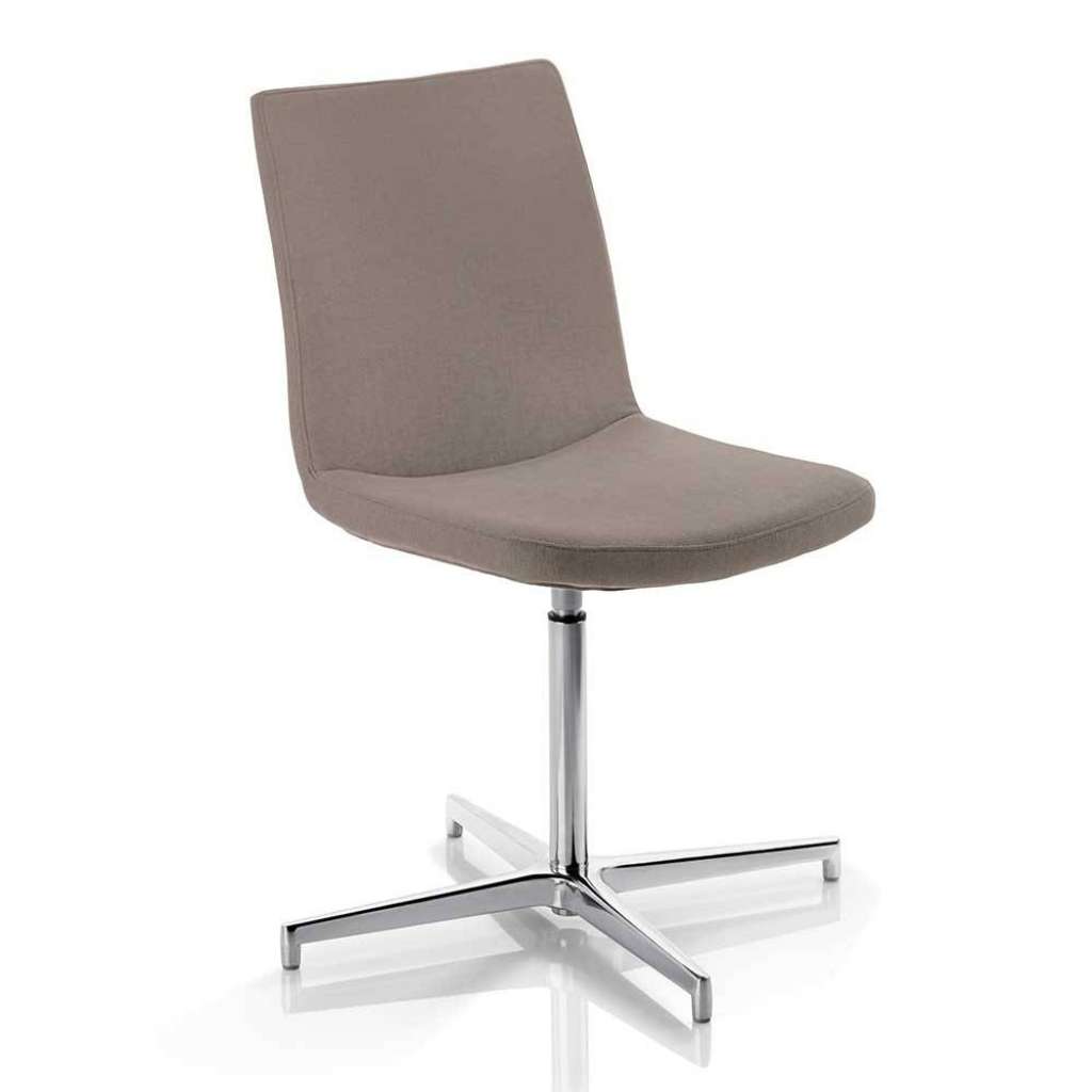 Drehbarer Stuhl in Taupe Leder Made in Germany