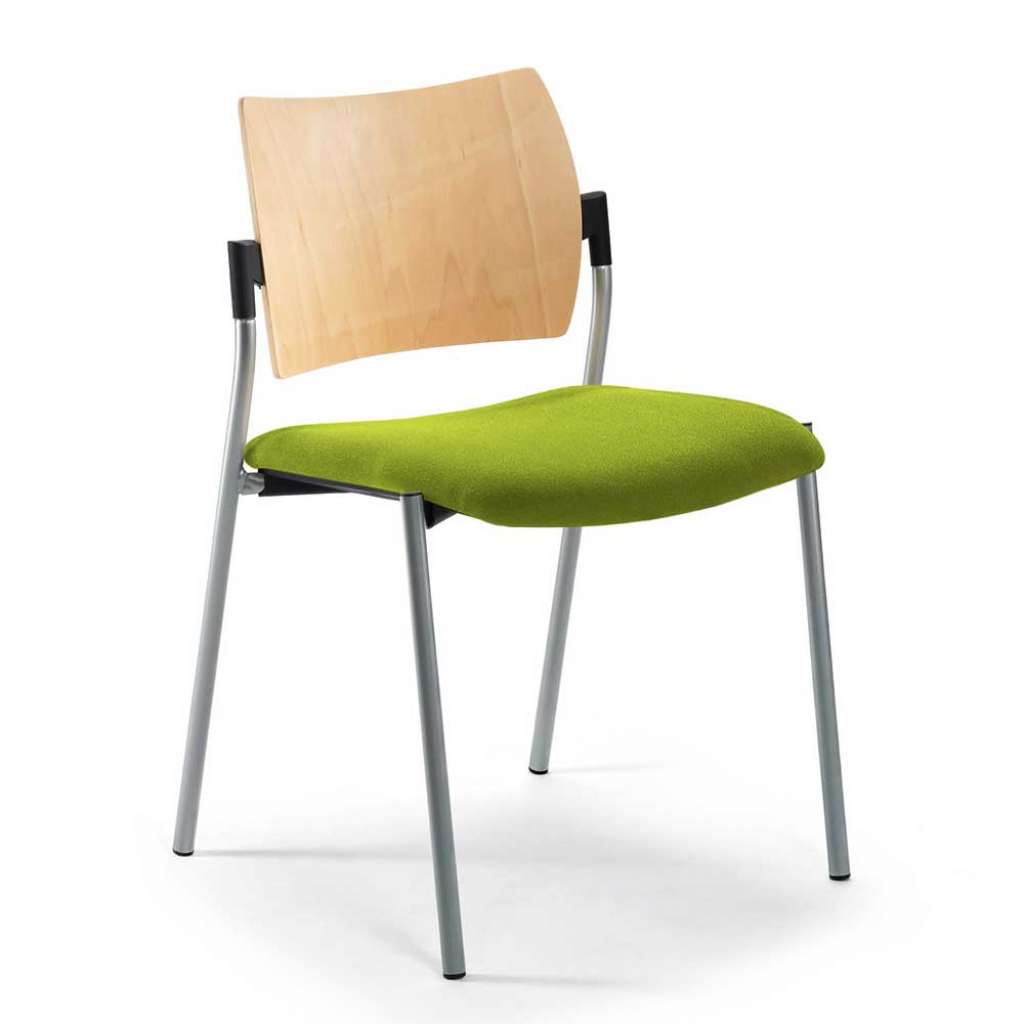 Stuhl in Grün und Buchefarben modern