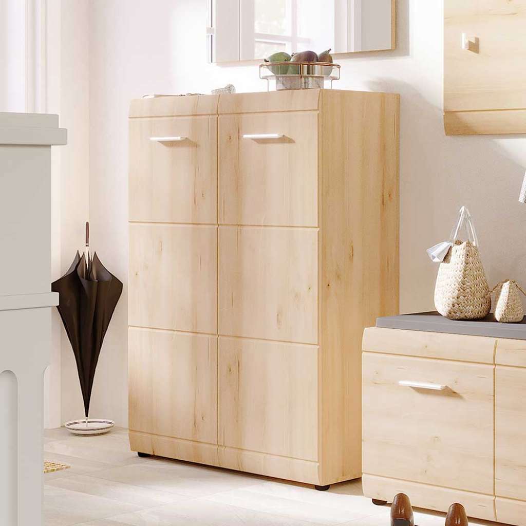 Schuhschrank in Buchefarben 90 cm breit