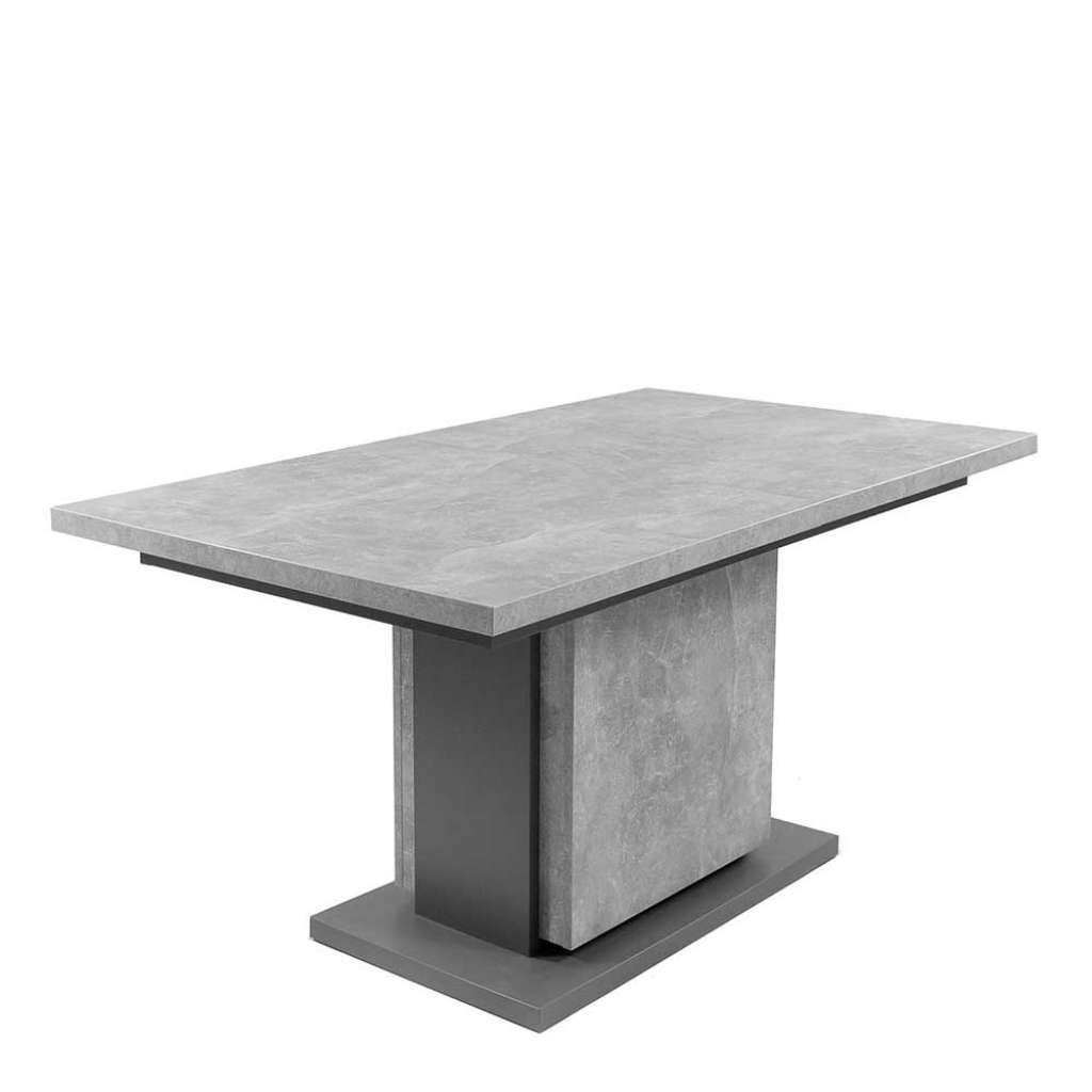Ausziehbar Esstisch in Beton Grau Säulengestell