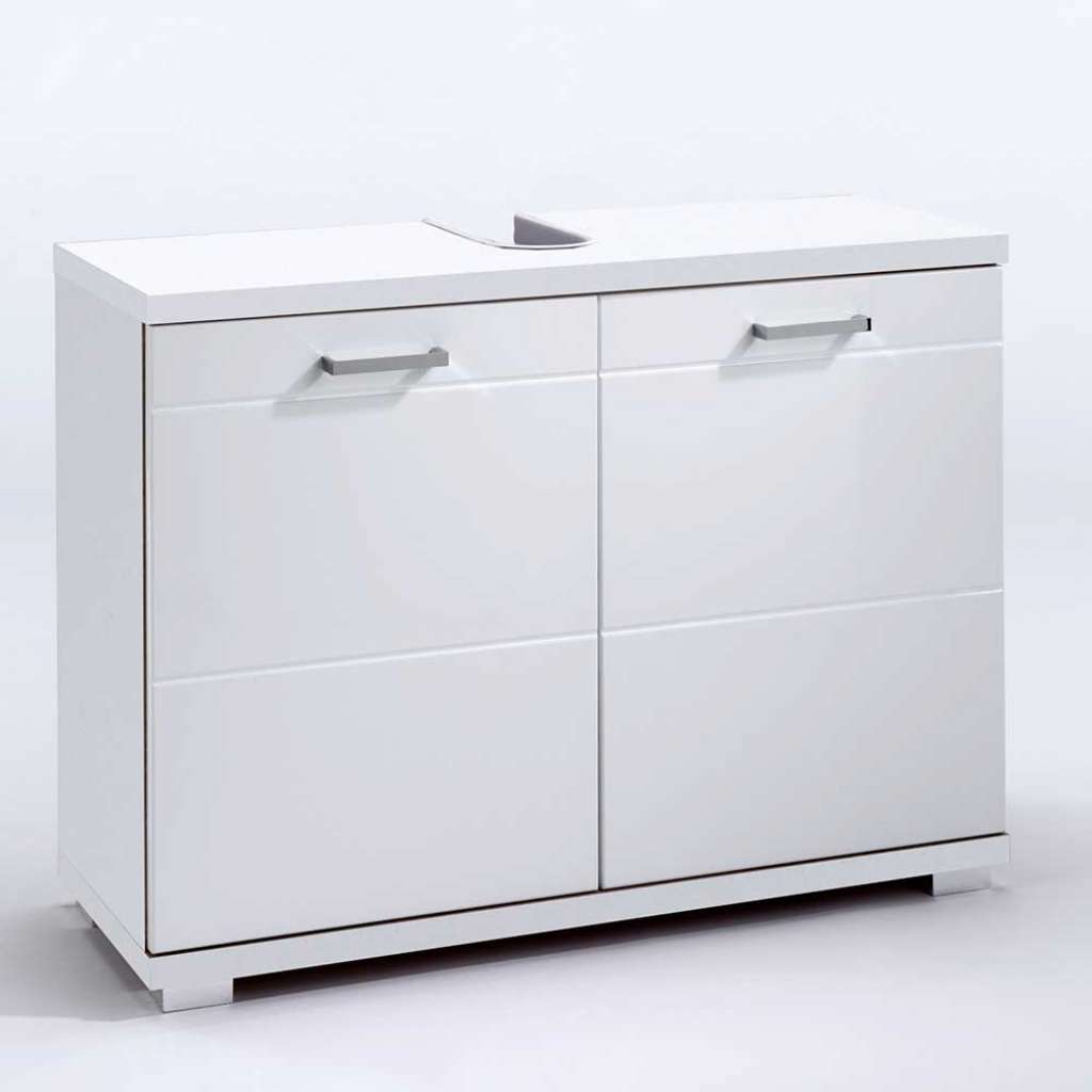 Waschbeckenunterschrank in Hochglanz Weiß 80 cm breit