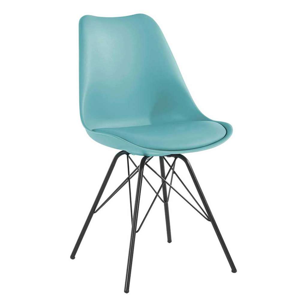 Moderne Schalenstühle in Mintgrün Kunststoff Metallgestell (2er Set)
