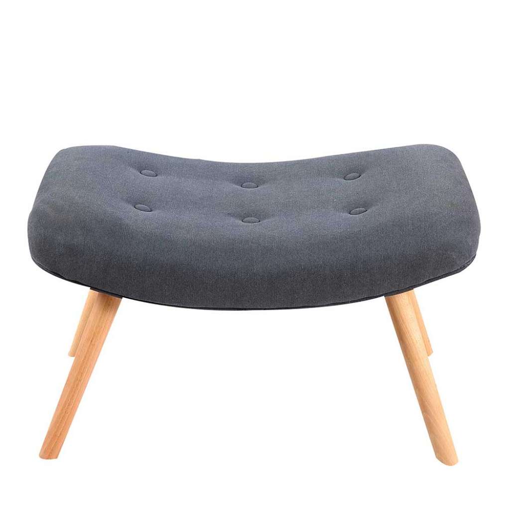 Beistellhocker in Grau Webstoff 65 cm breit