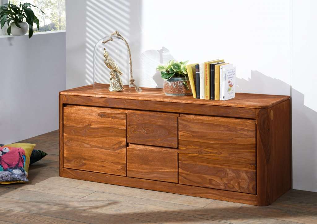 Lowboard Sheesham 147x58x40 walnuss lackiert TORONTO #200