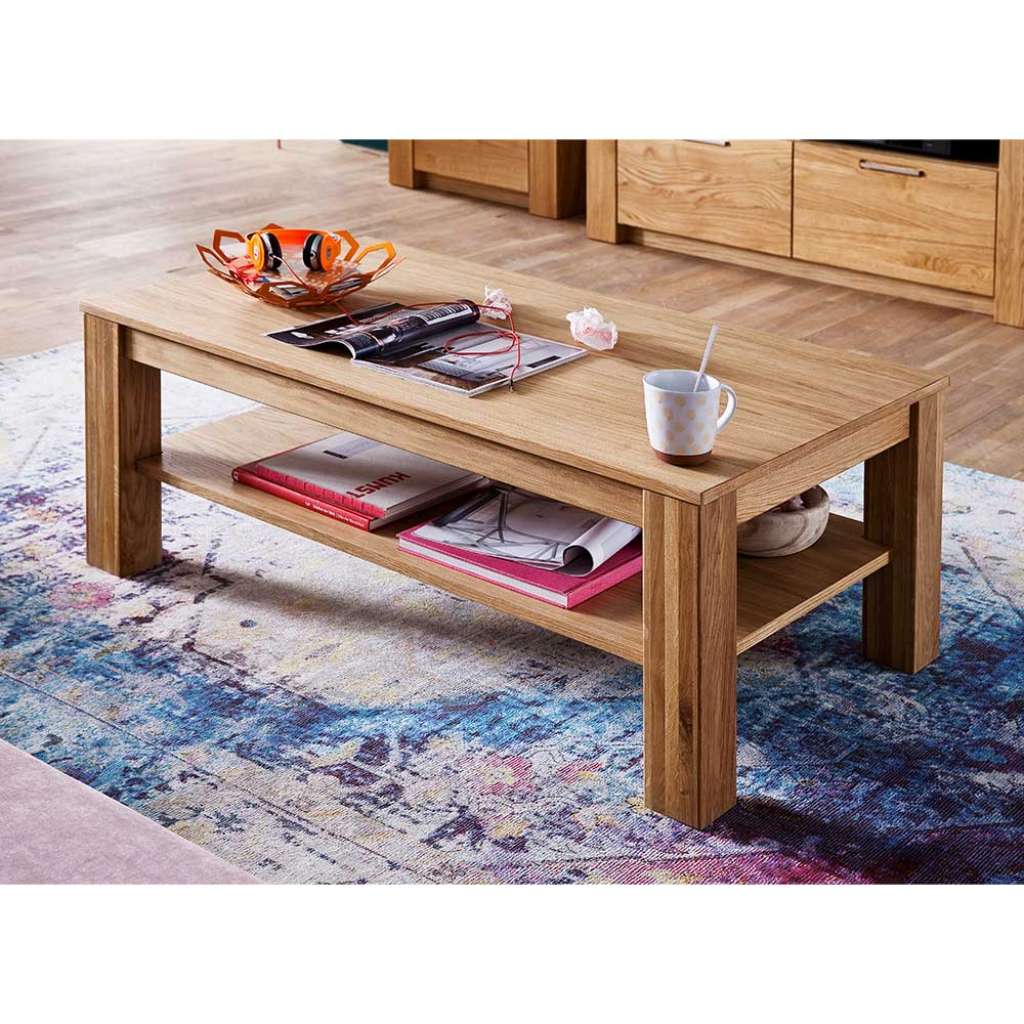 Wohnzimmertisch aus Wildeiche Massivholz 115 cm breit