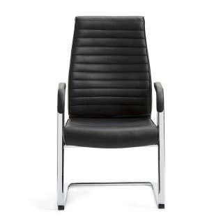 Armstuhl in Schwarz Leder Made in Germany