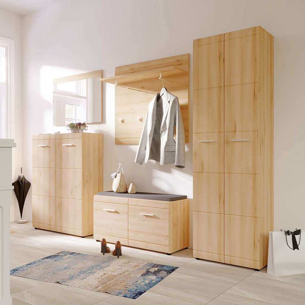 Flurmöbel Set in Buchefarben 245 cm breit (5-teilig)