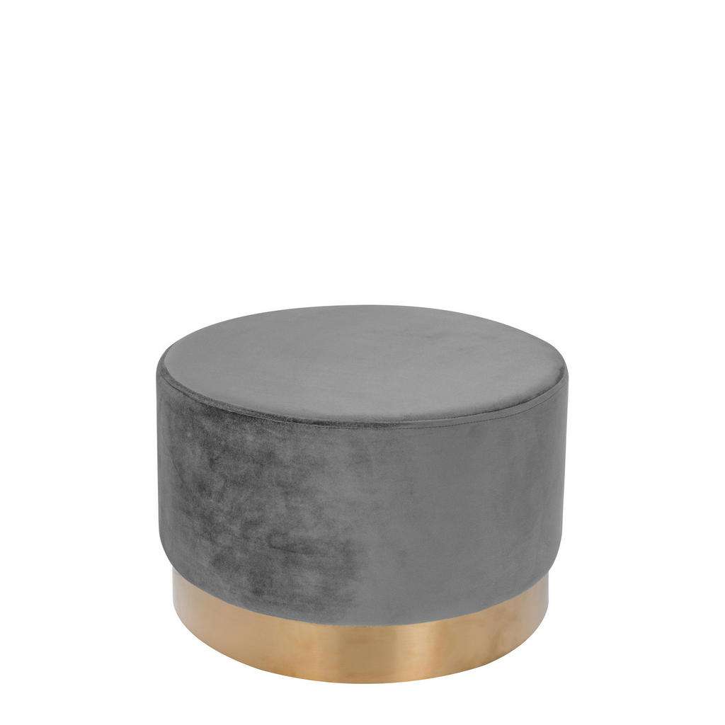 HOCKER Samt Kiefer Grau